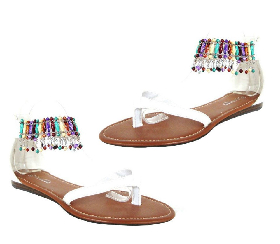 NEW LADIES GISELLE WHITE MULTI STUDIED SANDALS SHOES 5004 ALL SIZES ON 