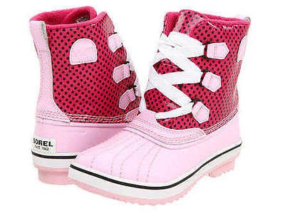 NEW Sorel GIRLS SZ 1 2 3 Youth Tivoli Rain FALL BOOTS pink