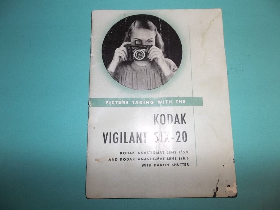 BC132 1946 Kodak Vigiland Six 20 Anastigmat Lens f/6.3 f8.8 Dakon 