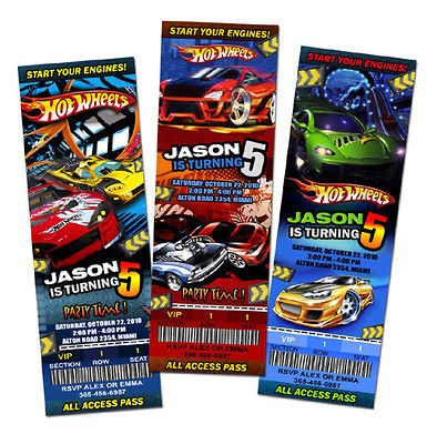   CARS RACE BIRTHDAY PARTY INVITATION TICKET 1ST CUSTOM INVITE PHOTO