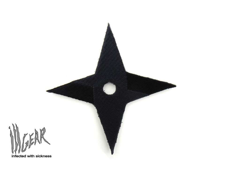 ill Gear Shuriken Chinese Star Weapon Ninja Velcro Patch Tactical 