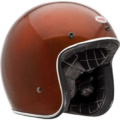   Custom 500 Low Profile Open Face Helmet Orange Flake Adult XLarge XL