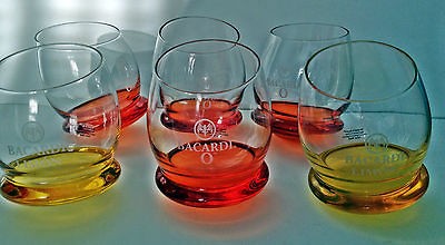 BACARDI O GLASSES SET OF SIX WOBBLE BOTTOM