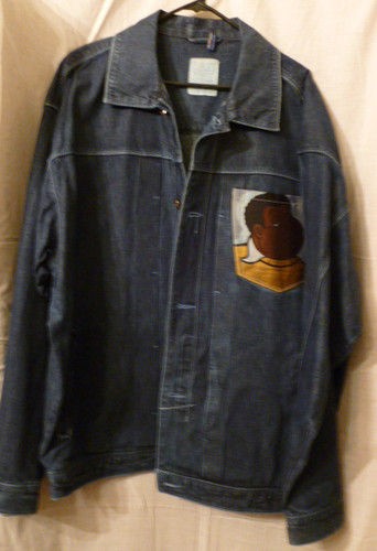 PLATINUM FUBU DENIM JACKET   BLUE   SIZE XXL