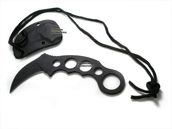 Tactical / Utility Karambit Neck Knife With Mold Sheath   NEW 