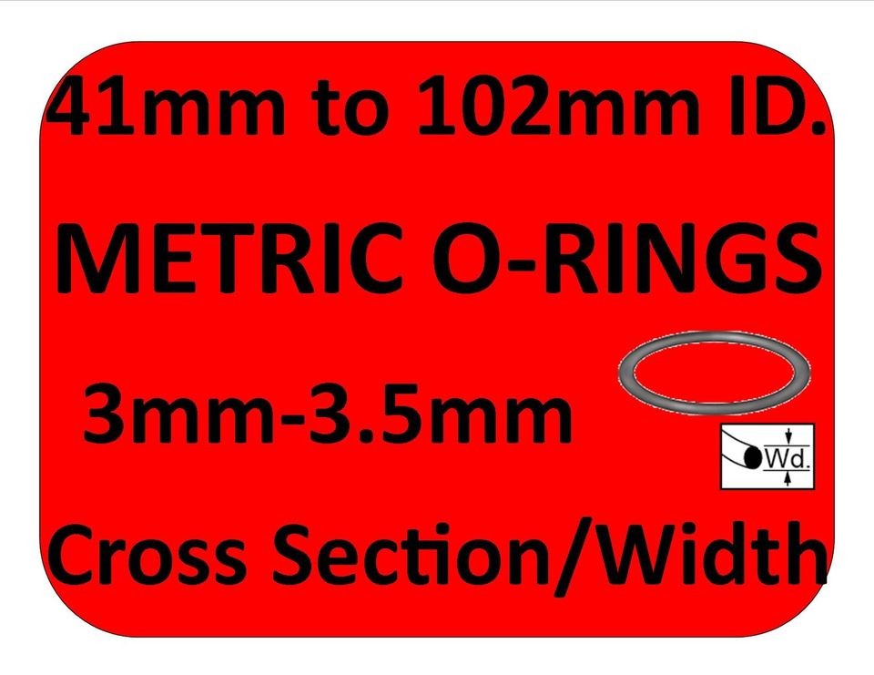 METRIC RUBBER O RINGS ALL SIZES ORINGS 3mm 3.5mm CS co2