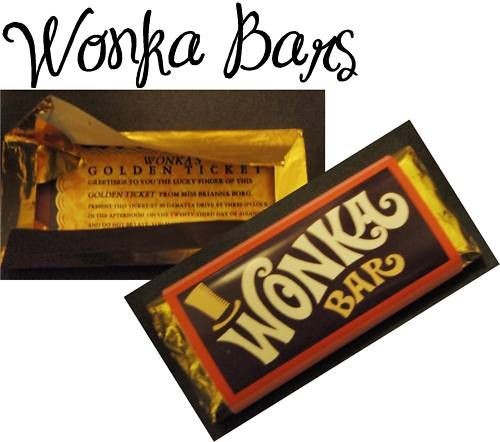 Custom Wonka Bars Golden Ticket Invitations Wrappers