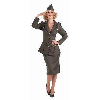 New Womens Military Costume WWII Army Gal Green OS