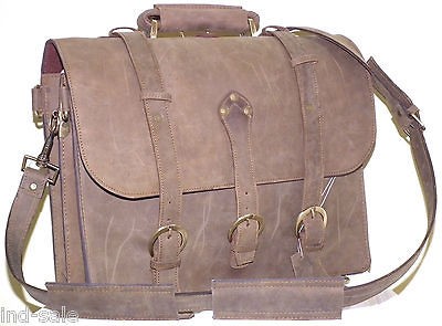 SADDLE LEATHER MESSENGER LAPTOP BAG SATCHEL HANDCRAFTED BACKPACK NR 