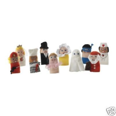 Ikea Set of 10 Folk Finger Puppet Toys NEW in Bag NIP