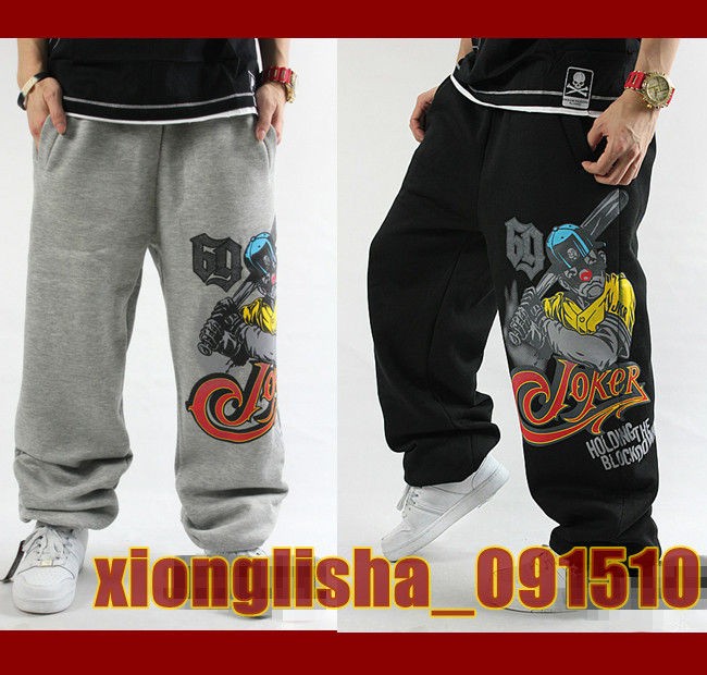 Nwt Hip Hop B Boy Rap Sweatpants Graffiti Joker/ Loose SkateBoarding 