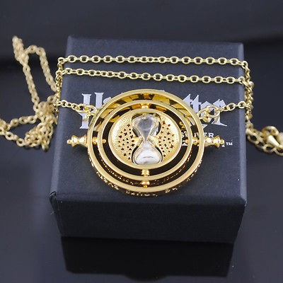 TIME TURNER NECKLACE Harry Potter Hermione Granger 18k Yellow GP New