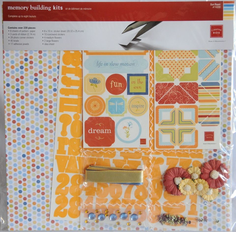 CHATTERBOX 12x12 Page Scrapbook Paper & Embellishment Kit   220 pieces 