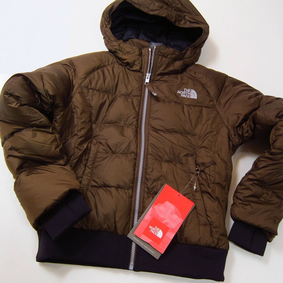 169 North Face Girls Youth Jasmine Down Jacket Medium 10/12 B.Brown 