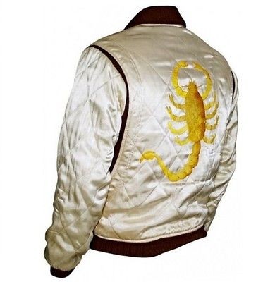 SLIM FIT DRIVE RIDER TRUCKER GOSLING JACKET WITH EMBROIDERED SCORPION