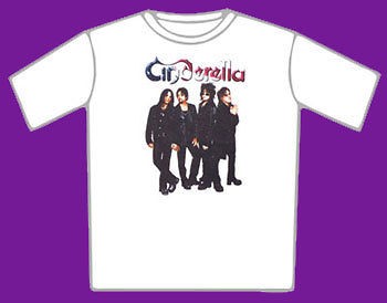 NEW CINDERELLA Band In Black Glam Rock Official T Shirt