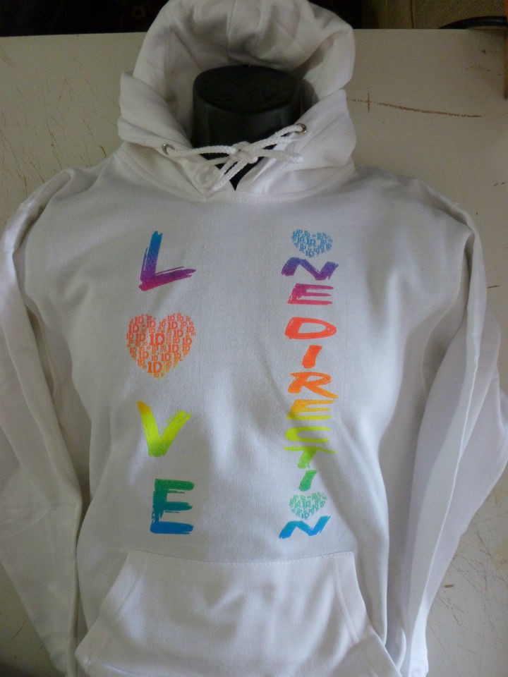 LOVE ONE DIRECTION ~Hoodie~Sweats​hirt~Boy Band Fan ~MULTI COLOR 