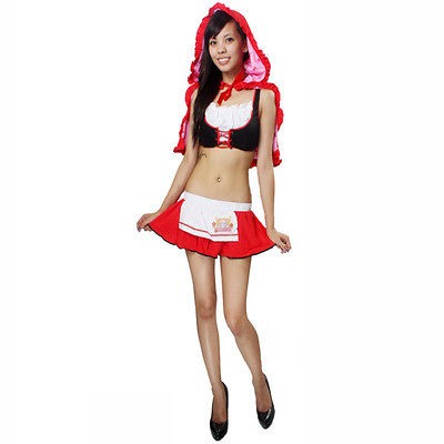 Little Red Riding Hood Costume Skirt Hood Cape Girl M/L Size