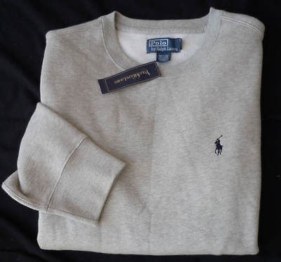   POLO RALPH LAUREN Mens fleece crew neck sweatshirt gray grey sweat