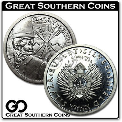 2012 Silver Bullet Silver Shield Round 1oz .999 FINE SILVER NEAR 