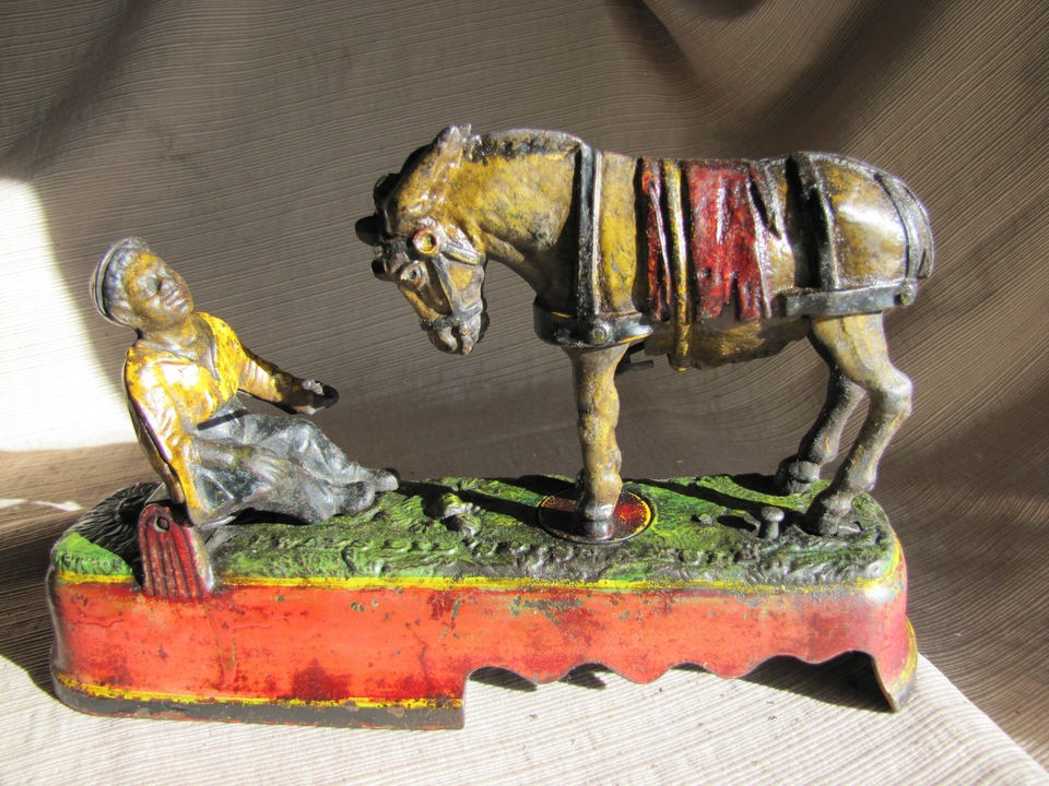 Stevens Always Did Spise A Mule Cast Iron Mechanical Bank Works 