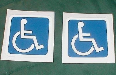 SMALL REFLECTIVE HANDICAP CAR WHEELCHAIR VAN DECALS