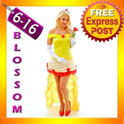 F86 Ladies Princess Belle Beauty & The Beast Fancy Dress Halloween 