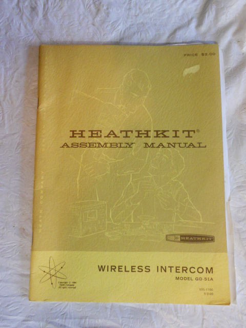 VINTAGE 1964 HEATH KIT WIRELESS INTERCOM GD 51A MANUAL #1