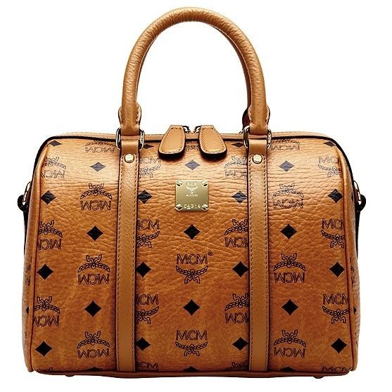 MCM Small Boston Bag VINTAGE VISETOS Line COGNAC MWB2SVI12CO[go 