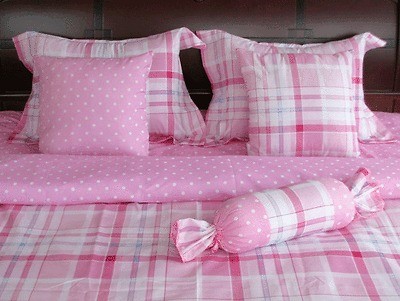 Pcs PLAID POLKA DOTS LUXURY BED IN A BAG Full KF243