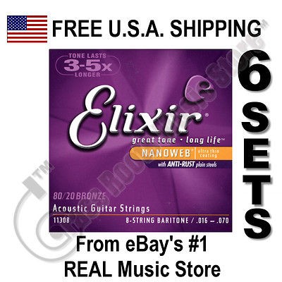   STRING BARITONE Nanoweb ACOUSTIC GUITAR Strings 11308 Anti Rust