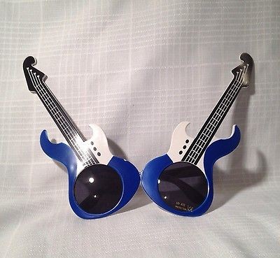 Rock And Roll Star Hero Blue Guitar Glasses Sunglasses