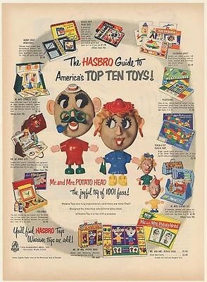 1954 Hasbro Mr and Mrs Potato Head Top Ten Toys Kits Paint Crafts 