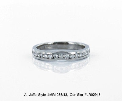 Jaffe #MR1256/43, 18k White Gold Channel Band w/ 0.43 CTW Diamond 