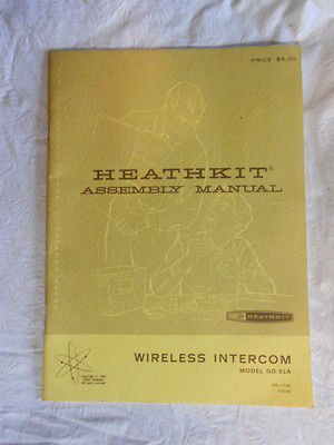 VINTAGE 1964 HEATH KIT WIRELESS INTERCOM GD 51A MANUAL #2