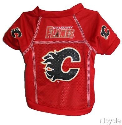 Calgary Flames NHL Pet Dog Red Jersey Shirt S M L XL
