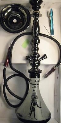 Hookah Smoking waterpipe with black2 Glass vase Pharaoh Design shisha 