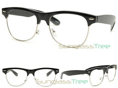 Small Frame Clubmaster BLACK EYEGLASSES clear wayfarer sunglasses 