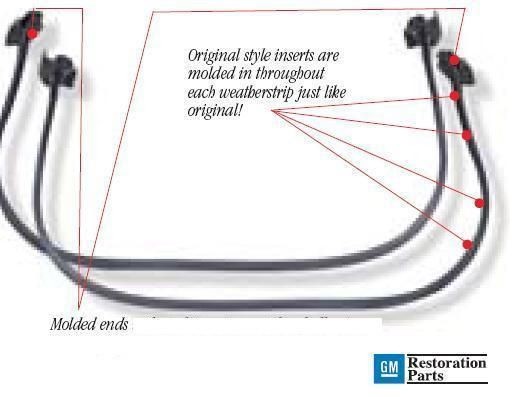 1969 72 Chevelle Door Frame Weatherstrip 1418G Gm by Dii