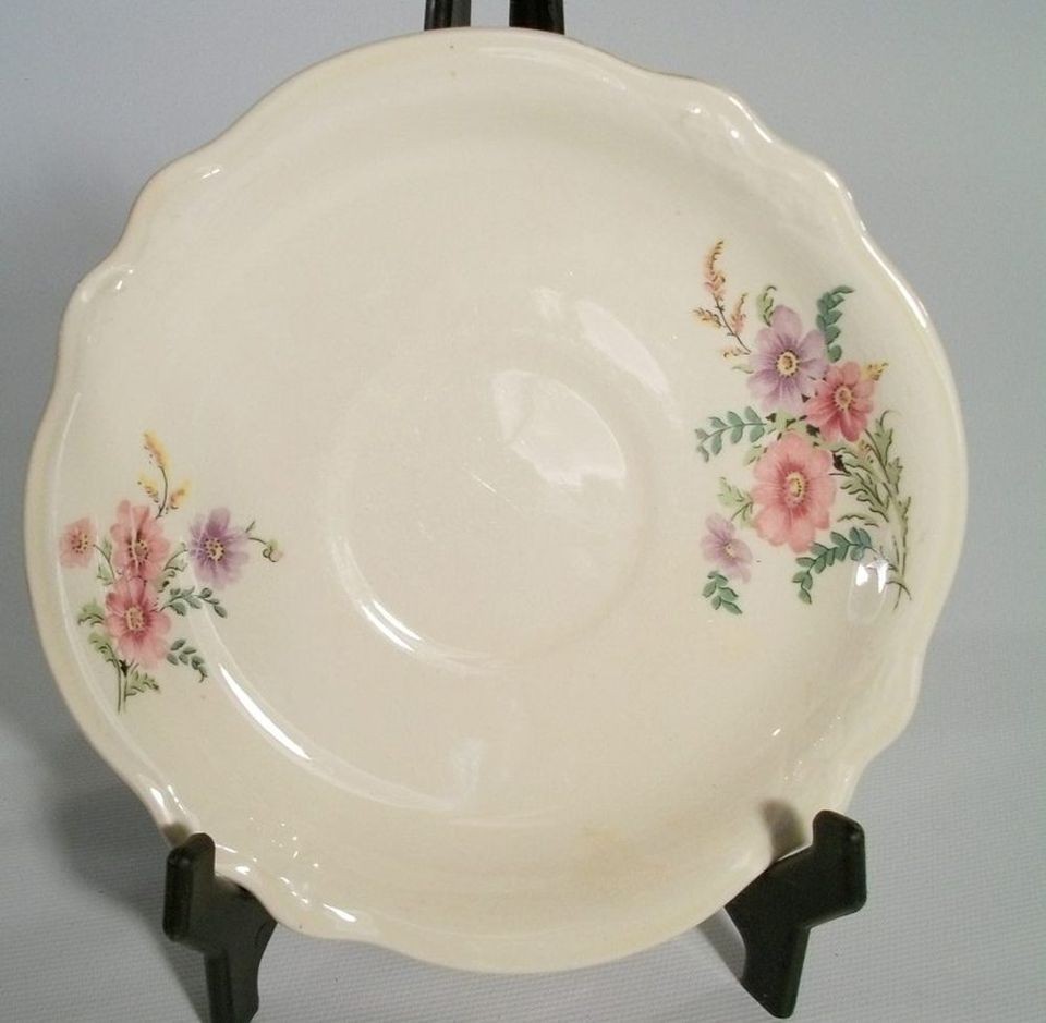 Vintage Homer Laughlin Virginia Rose Saucer Cream Floral 1940s Desert