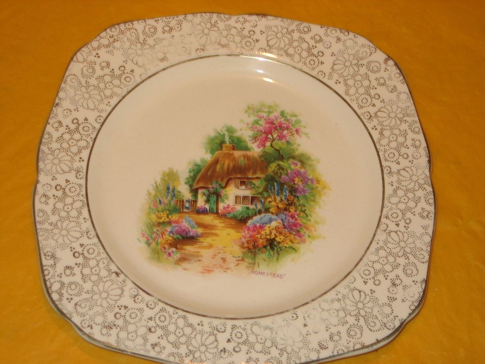 ART DECO H&K TUNSTALL HOMESTEAD GOLD LUSTRE PLATE dia 9 (0.45/103)