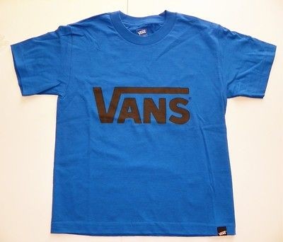 VANS OFF THE WALL CLASSIC LOGO  T SHIRT, BOYS/ YOUTH   BLUE / BLACK 