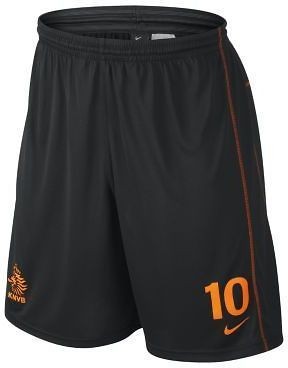     Netherlands 2012 DriFit Fan Soccer Shorts Black/Orange Sneijder