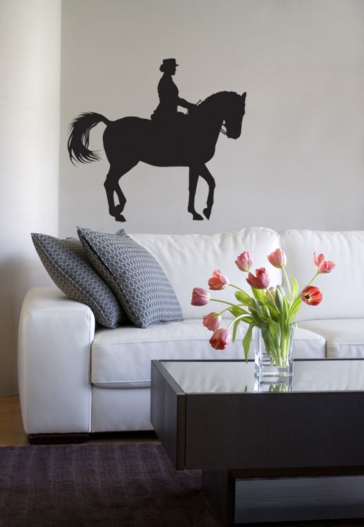 Horse Riding Woman Horse Box/Trailer Wall Art Tattoo Vinyl Decal 