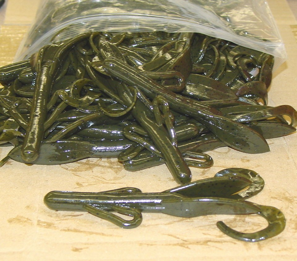 Big Hog Brush Hog Style Green Pumpkin 50 count bag bulk bass 