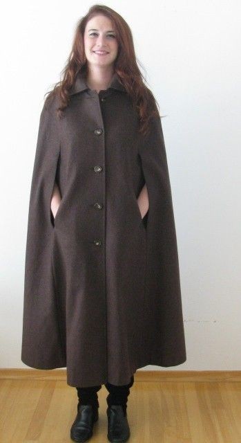 MOSER TYROLER LODEN AUSTRIA BROWN WOOL CAPE PONCHO CLOAK JACKET COAT 