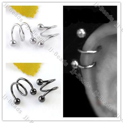   Twist Ear Plug Earring Spiral Helix Stud Ring Body Piercing Stainless