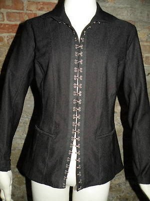 beautiful john richmond black stretch clasp button down jacket sz 42 M