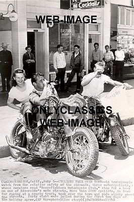 1948 THE REAL WILD ONES  MOTORCYCLE PHOTO HARLEY DAVIDSON INDIAN BEER 