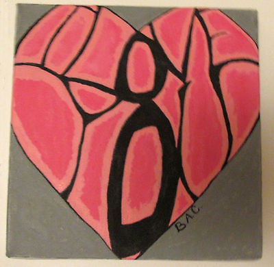 INDIAN INKED I Love You Heart Canvas Hanging 6x6 in.